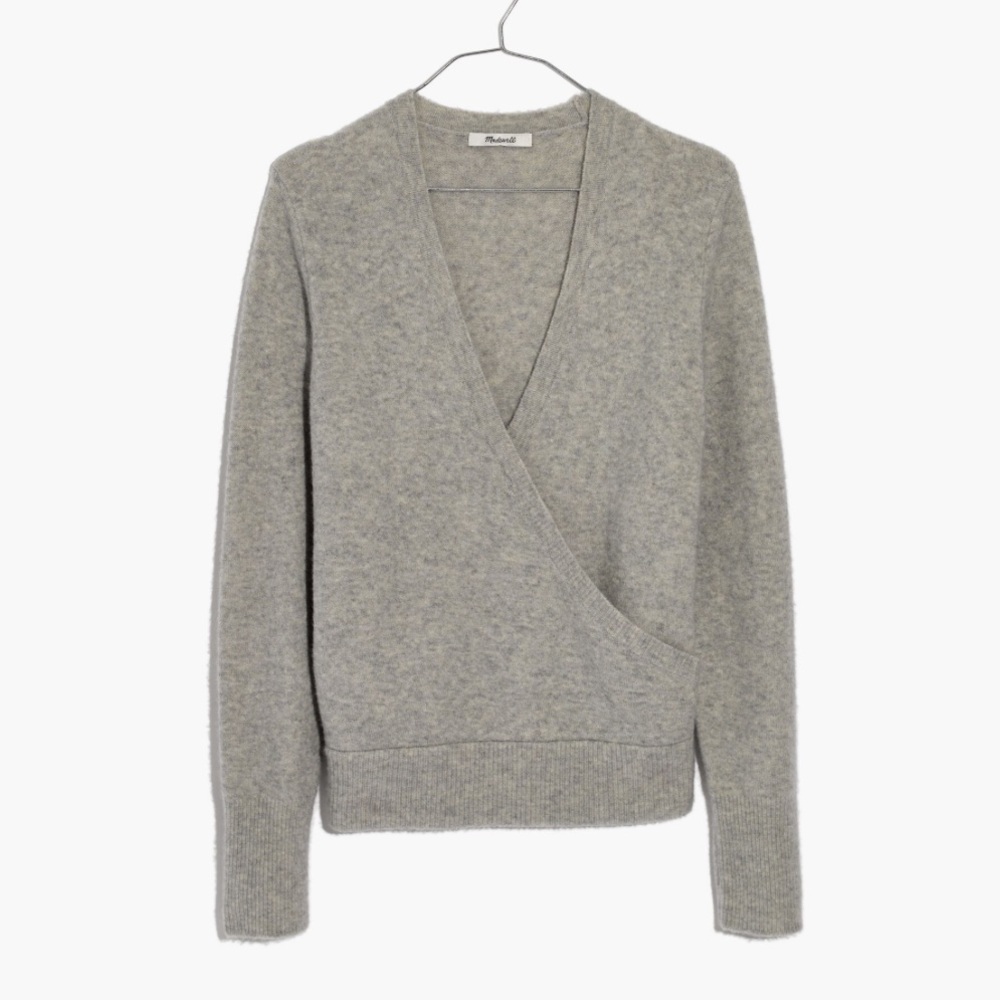 Madewell wrap front pullover sweater